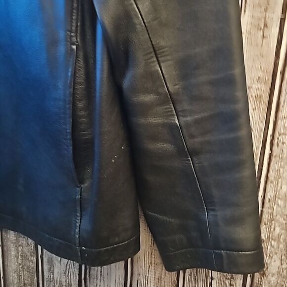 Black Leather Jacket Sz. Large - Picture 4 of 8